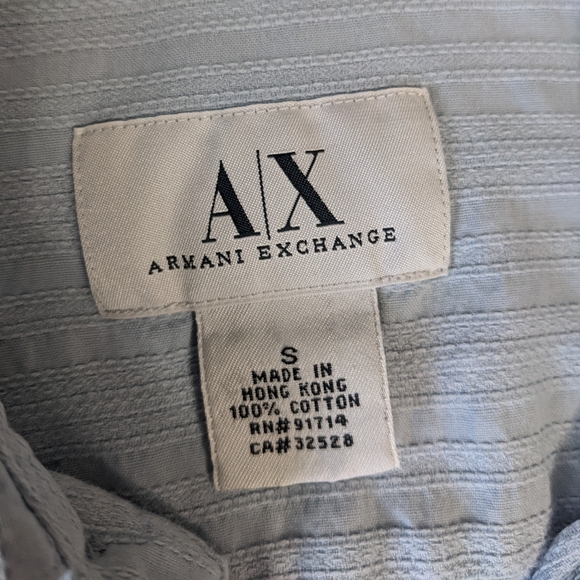 AX Armani Exchange Light Blue Long Sleeve Button Down Shirt - Picture 5 of 7